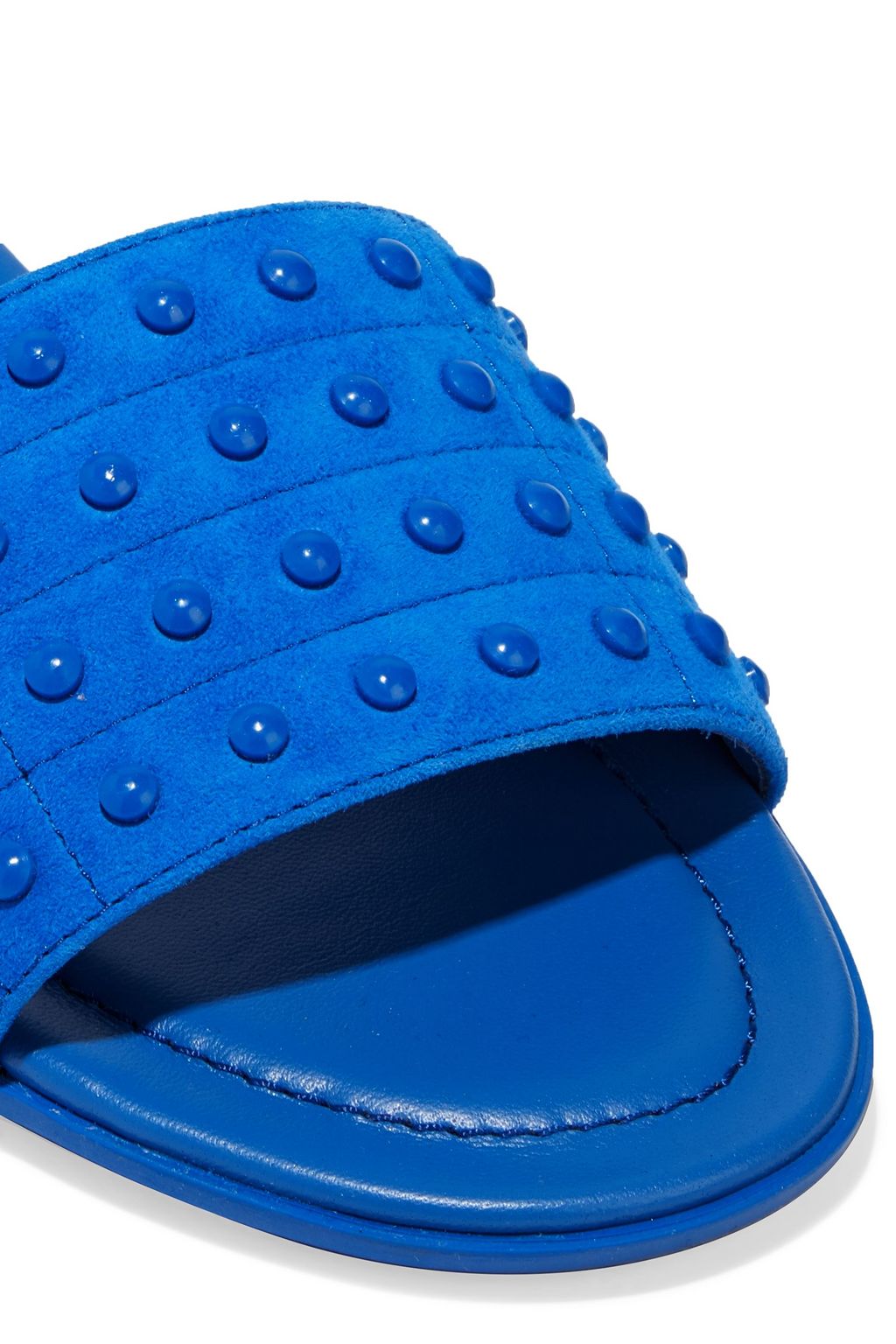 TOD'S شبشب سلايدز من الجلد الناعم المزخرف بأزرار معدنية