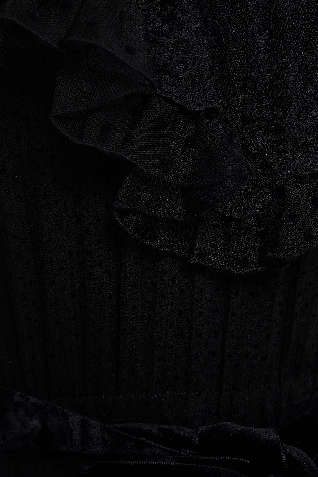 ZIMMERMANN Ruffled paneled point d'esprit and lace mini dress