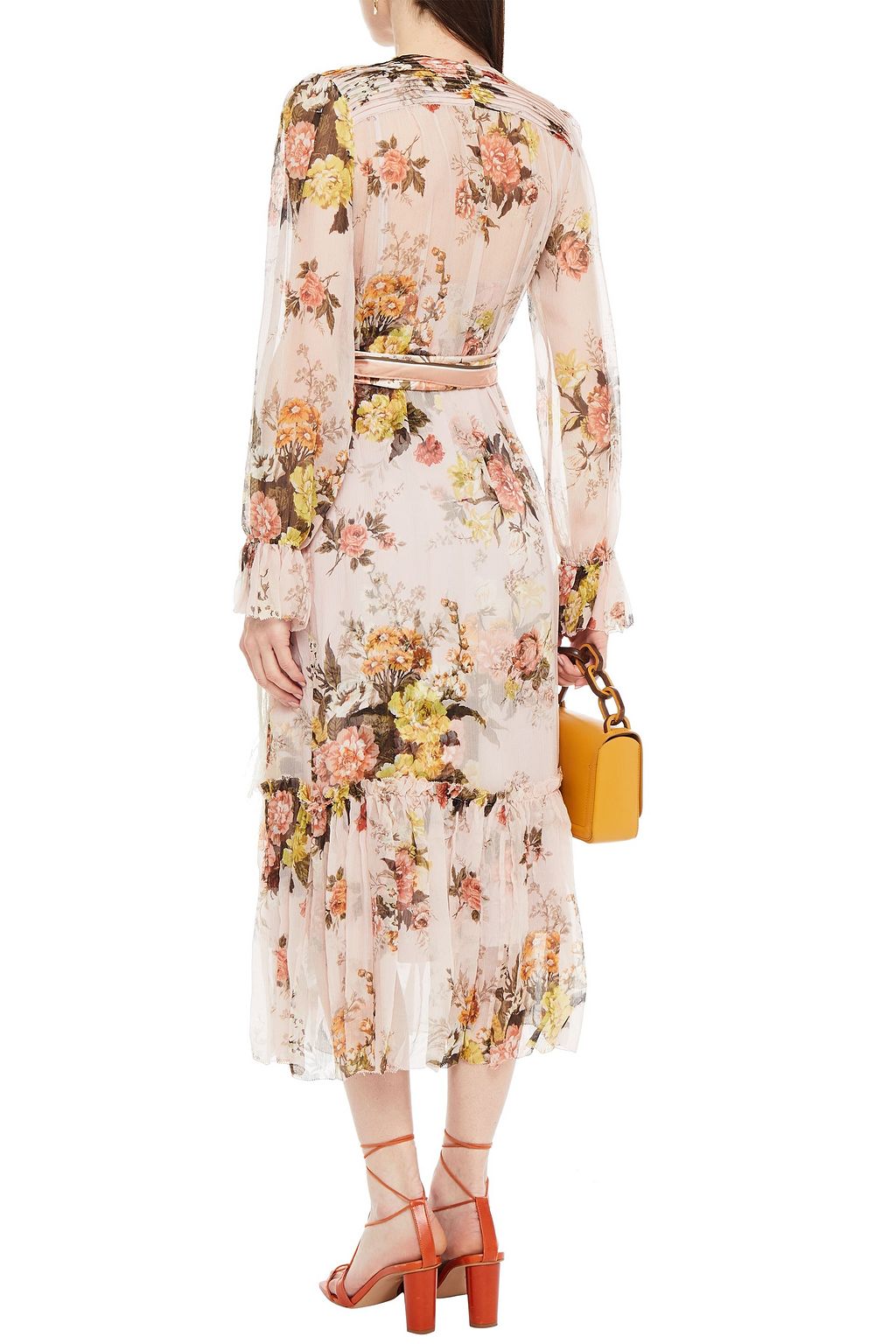 ZIMMERMANN Brightside Lantern belted floral-print silk-georgette midi dress