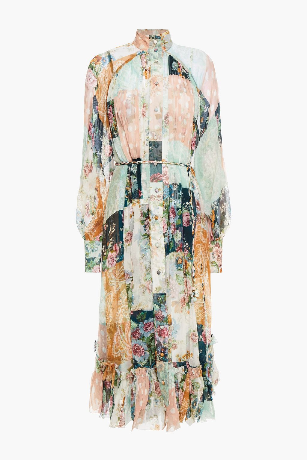 silk midi shirt dress
