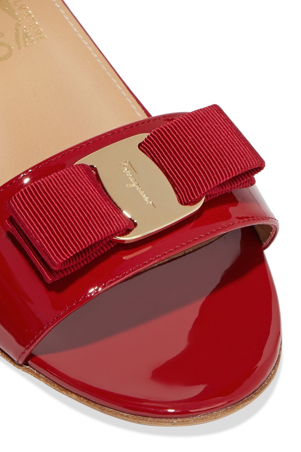 salvatore ferragamo gavina patent leather sandals