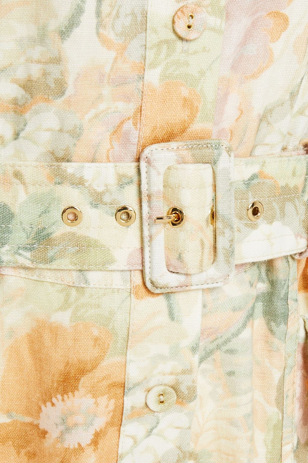 ZIMMERMANN Glassy belted floral-print linen jumpsuit