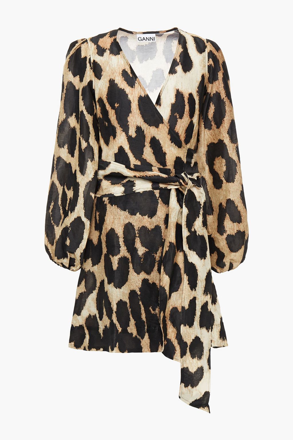 Leopard-print linen and silk-blend ...