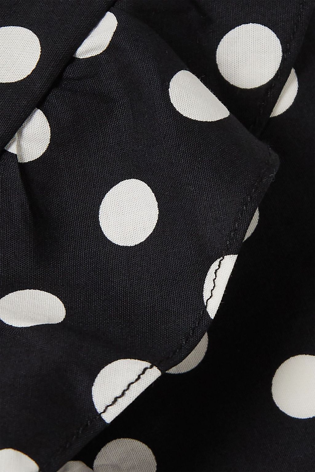 CAROLINE CONSTAS Ruffled polka-dot cotton-blend wrap mini skirt