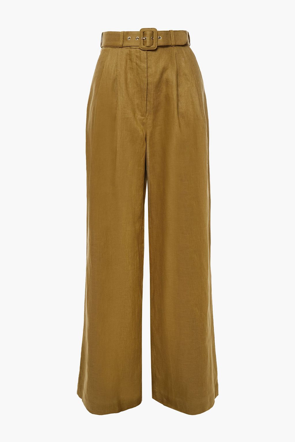 ZIMMERMANN Wavelength belted linen wide-leg pants | THE OUTNET