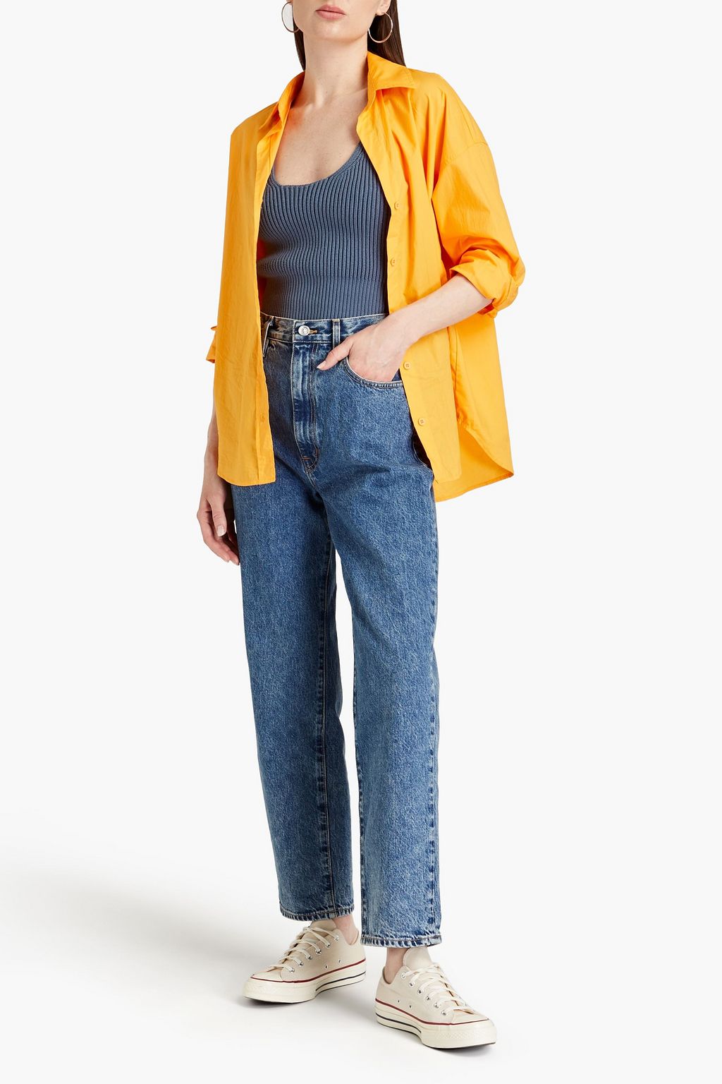 SLVRLAKE Dakota hoch sitzende Jeans mit geradem Bein in ausgewaschener Optik