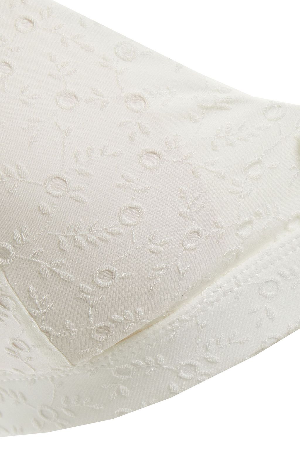 SIMKHAI Button-embellished floral-jacquard bikini top