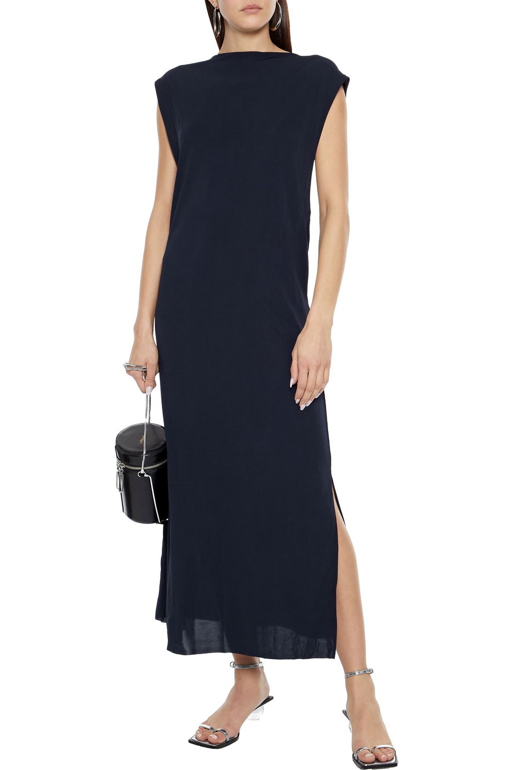 HELMUT LANG Twist-back crepe-jersey midi dress