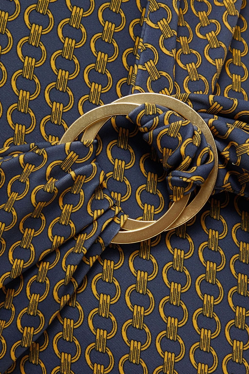 SIMKHAI Belted printed halterneck swimsuit
