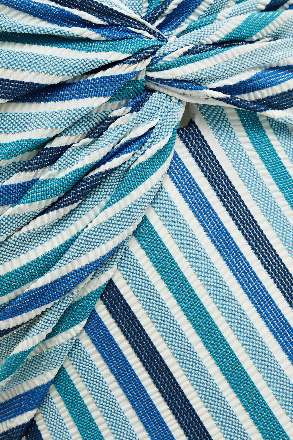 SIMKHAI Twisted striped stretch-seersucker swimsuit
