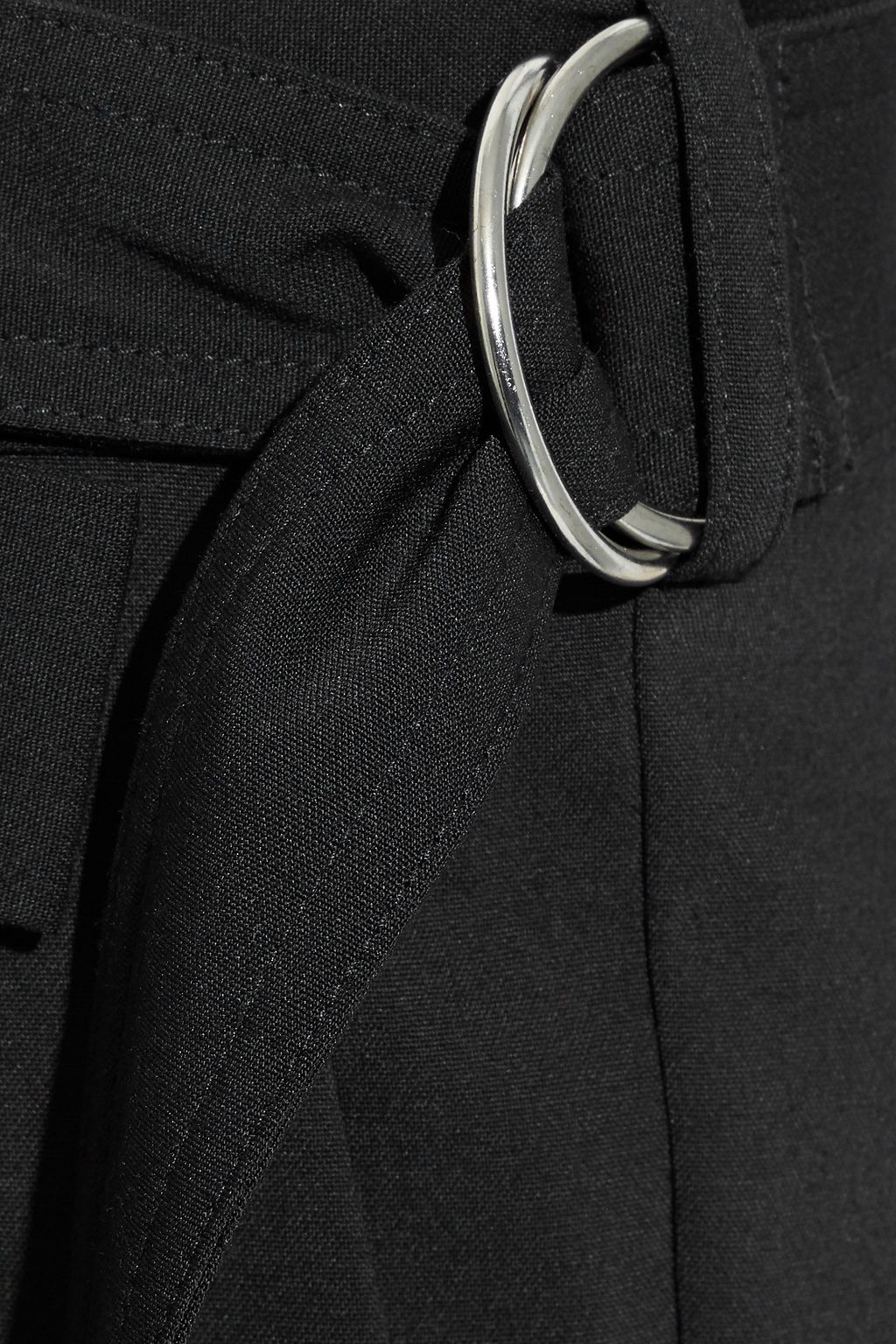 HELMUT LANG Belted wool-blend crepe straight-leg pants