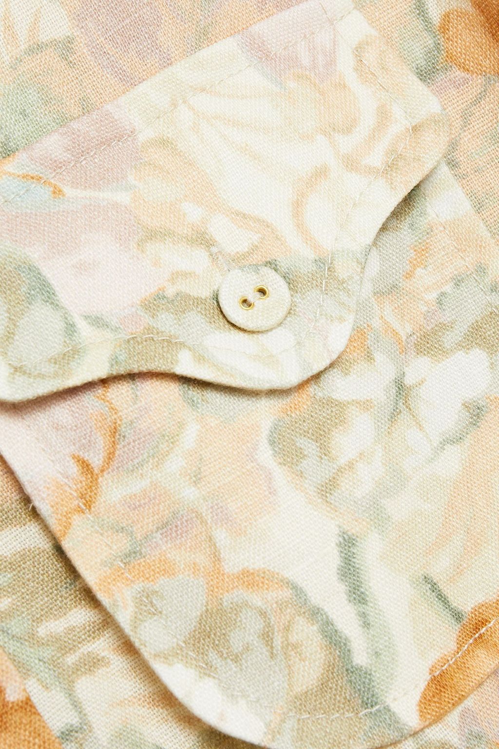 ZIMMERMANN フローラルプリントリネン ミニシャツワンピース