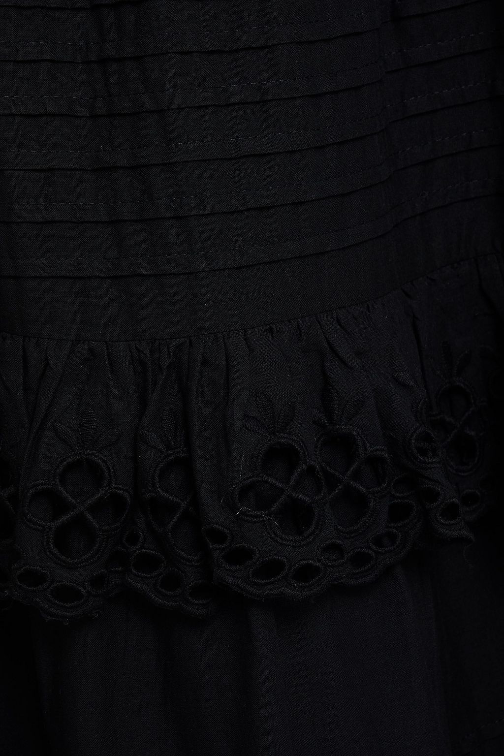 ANTIK BATIK Ally pintucked broderie anglaise cotton maxi skirt