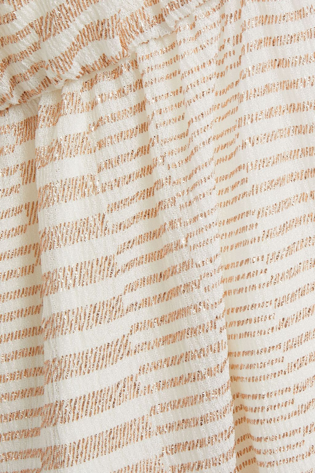 ANTIK BATIK Aurelia wrap-effect metallic striped knitted top