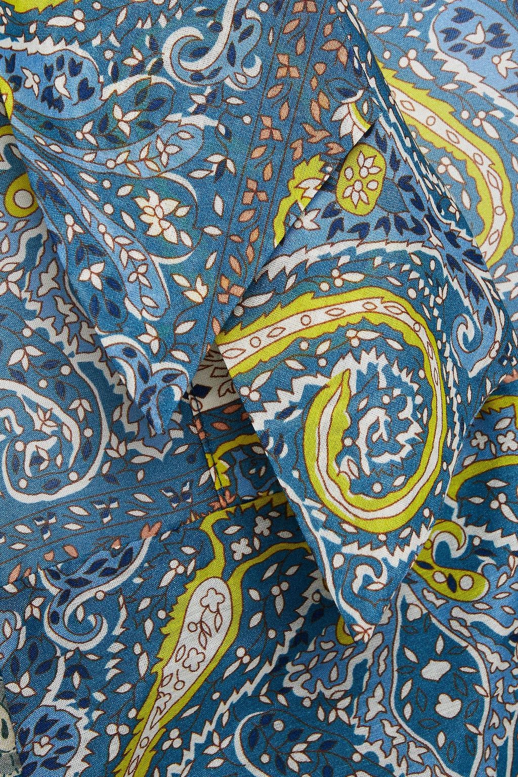 ANTIK BATIK Kheti tie-neck printed cotton and silk-blend voile mini dress