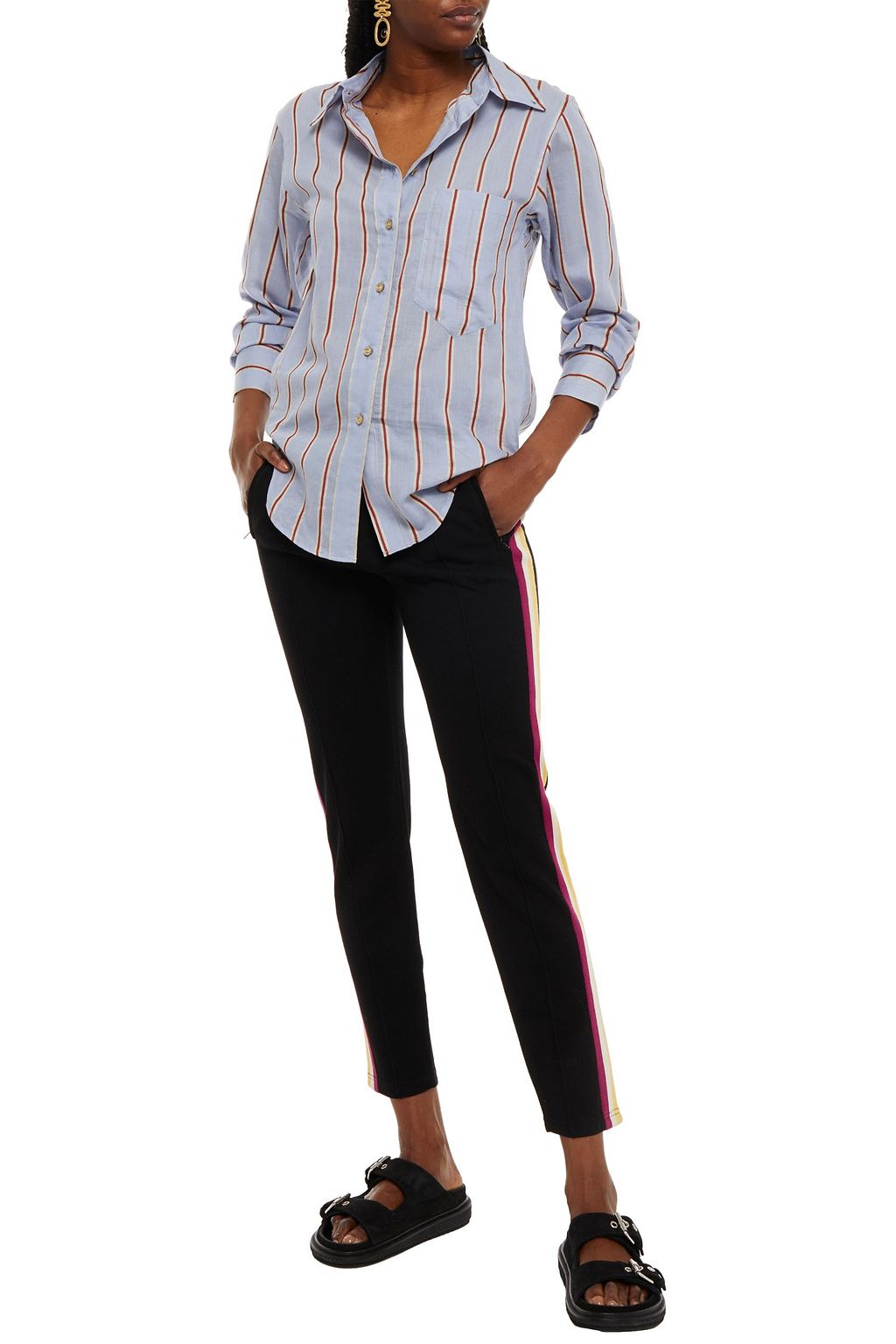 MARANT ÉTOILE Striped knitted track pants