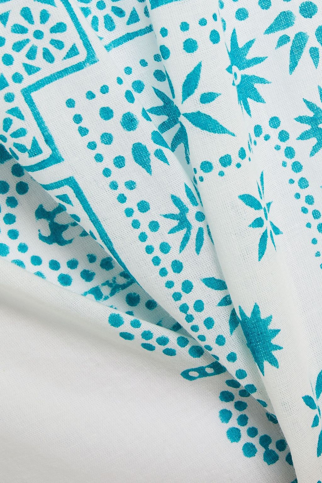 ANTIK BATIK Gathered printed cotton-voile blouse