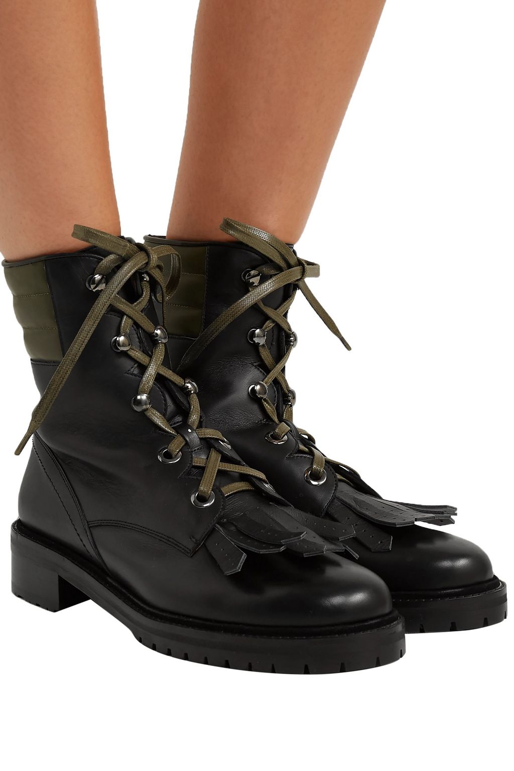 TABITHA SIMMONS Rhodes fringed two-tone leather ankle boots