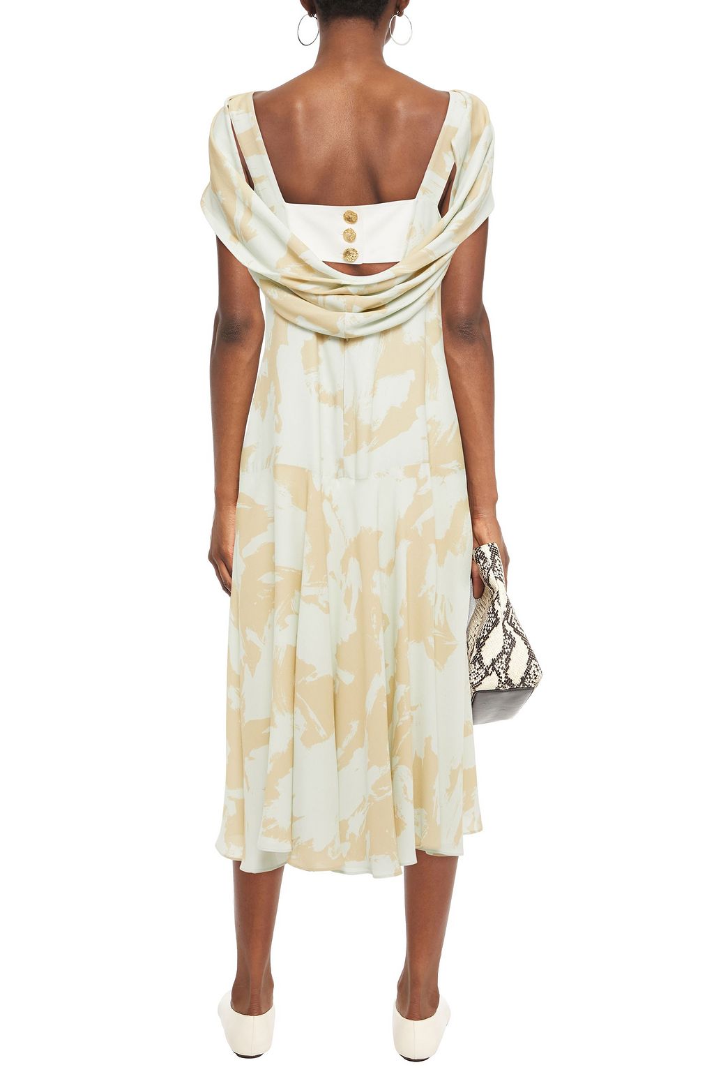 PROENZA SCHOULER Bedrucktes Midikleid aus Crêpe mit Drapierung
