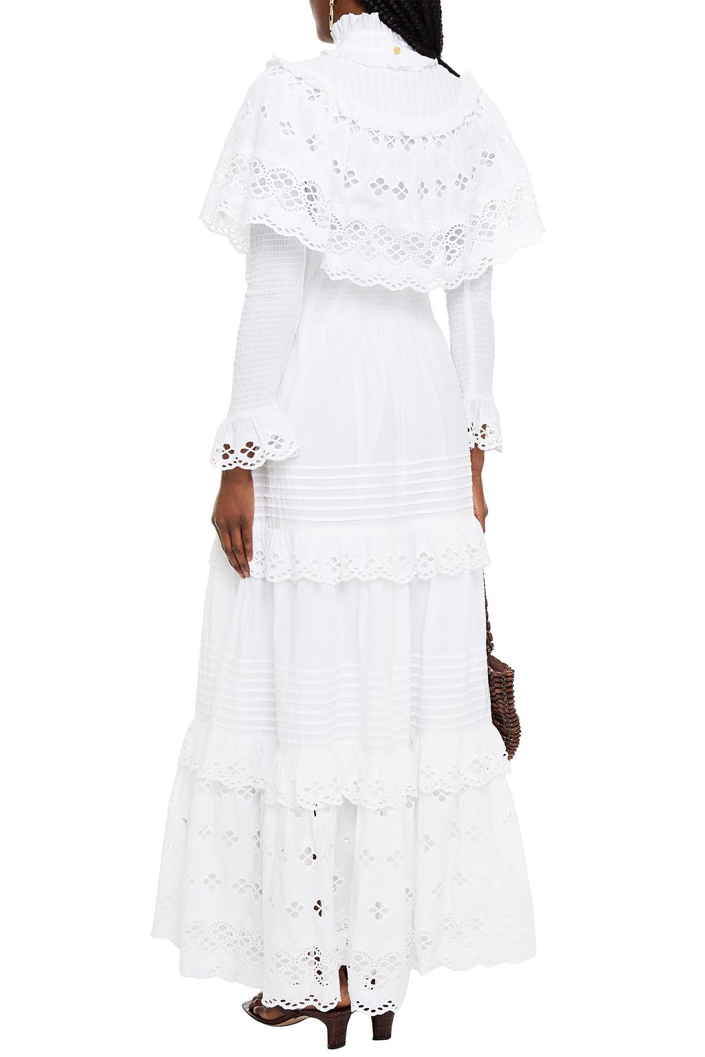 ANTIK BATIK Ruffled broderie anglaise cotton maxi dress