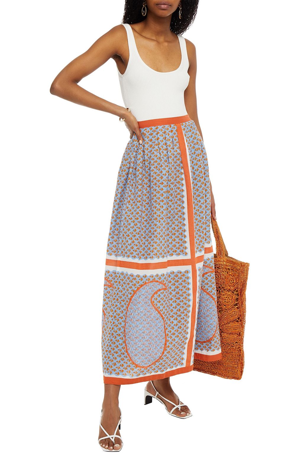 ANTIK BATIK Gisele printed cotton-mousseline maxi skirt