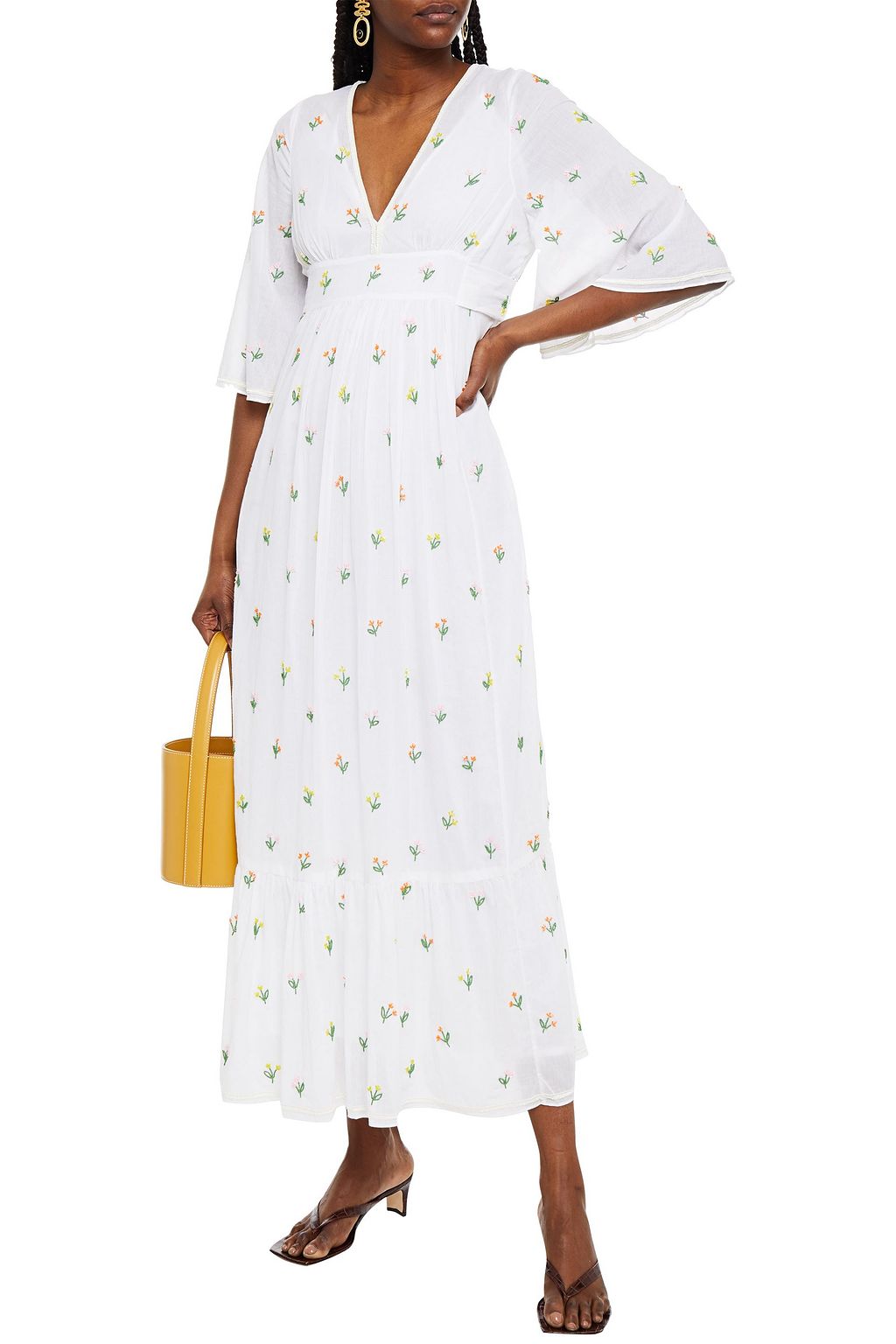 ANTIK BATIK Oriane embellished cotton-mousseline maxi dress