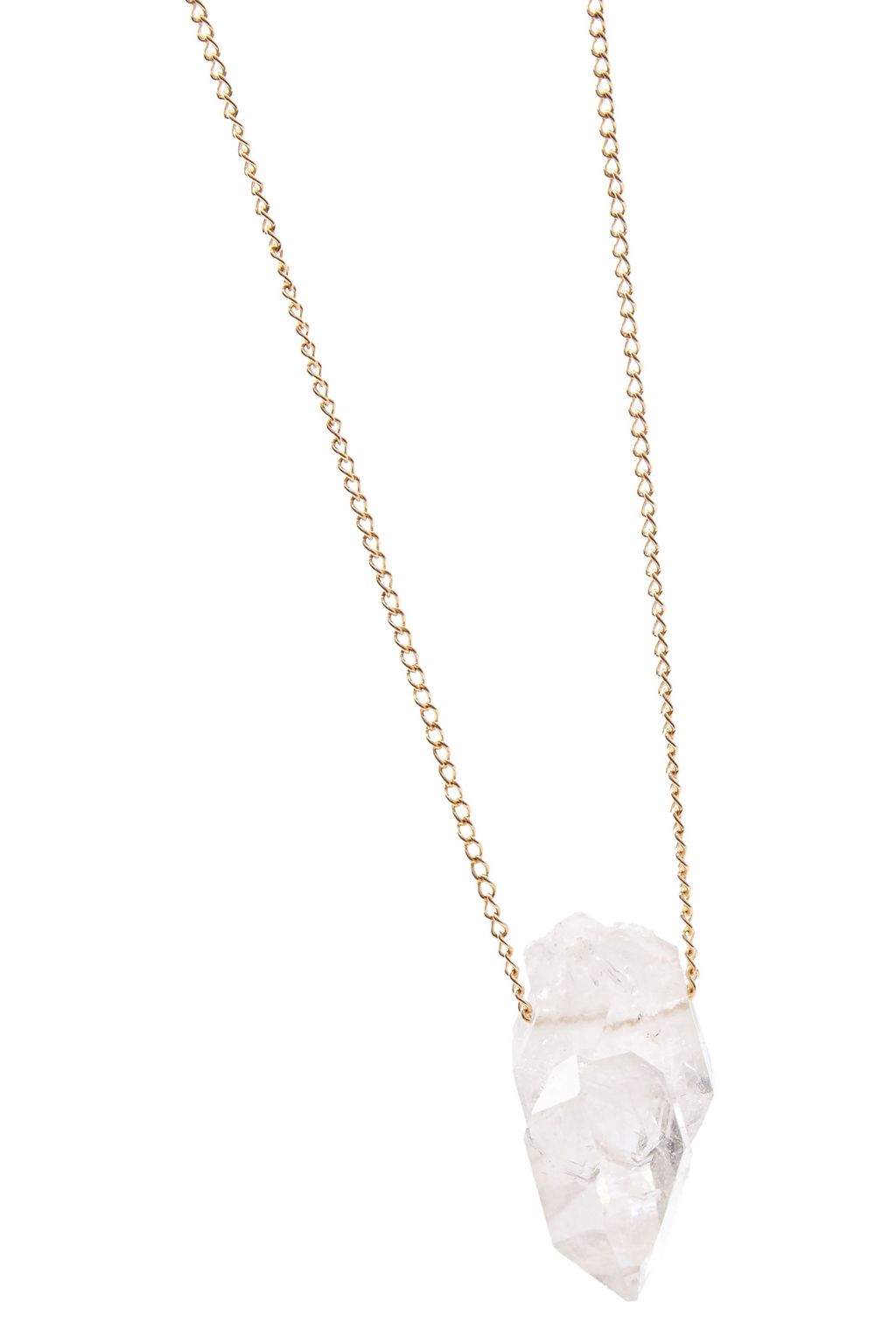 MELISSA JOY MANNING 14-karat gold quartz necklace