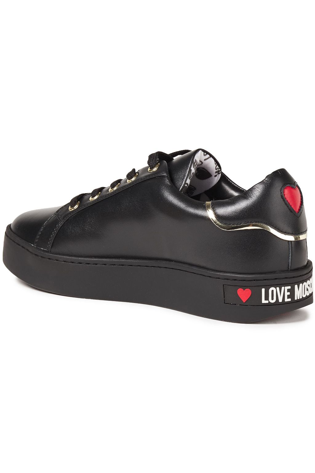 LOVE MOSCHINO Embellished leather sneakers