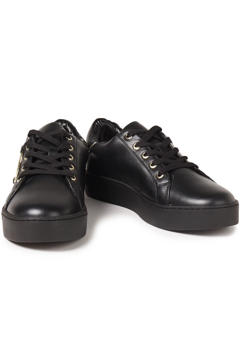 LOVE MOSCHINO Embellished leather sneakers
