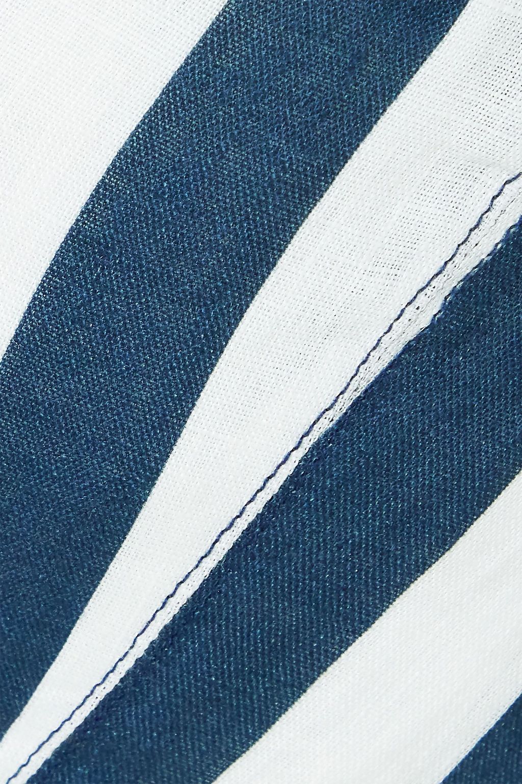AGUA BY AGUA BENDITA Cacao cropped striped linen top
