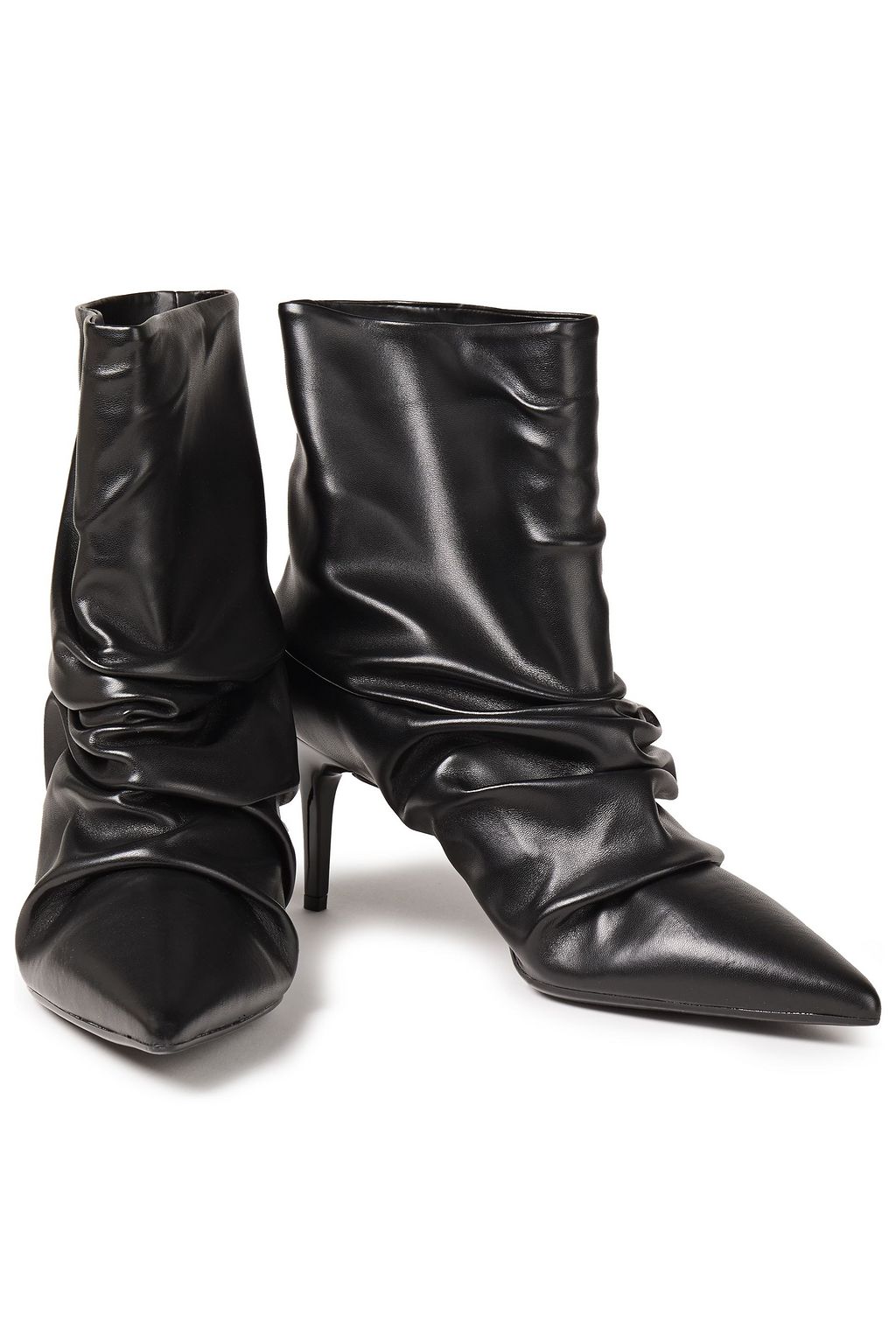 LOVE MOSCHINO Gathered faux leather ankle boots