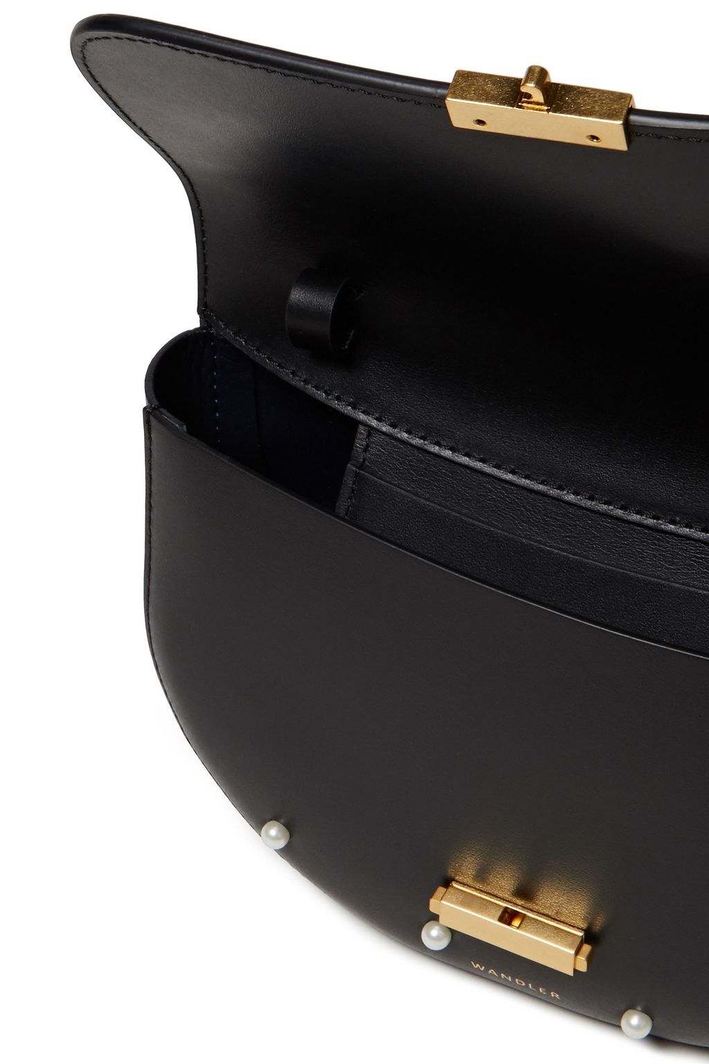 WANDLER Anna faux pearl-embellished leather belt bag