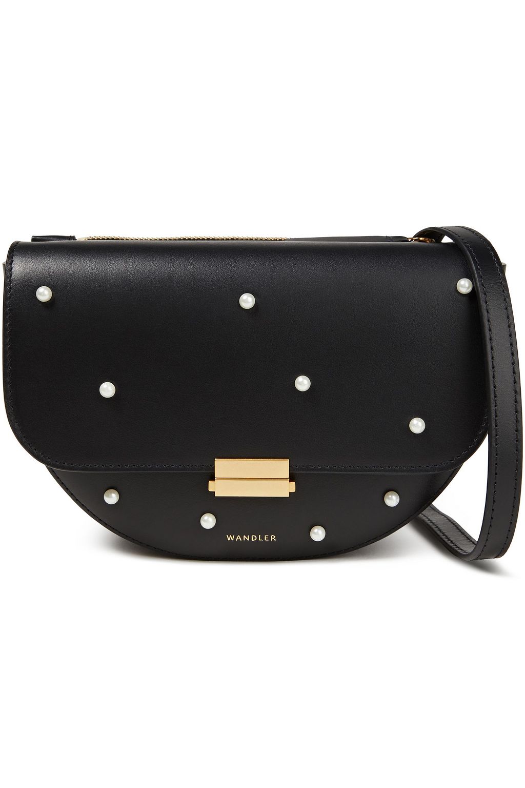 WANDLER Anna faux pearl-embellished leather belt bag