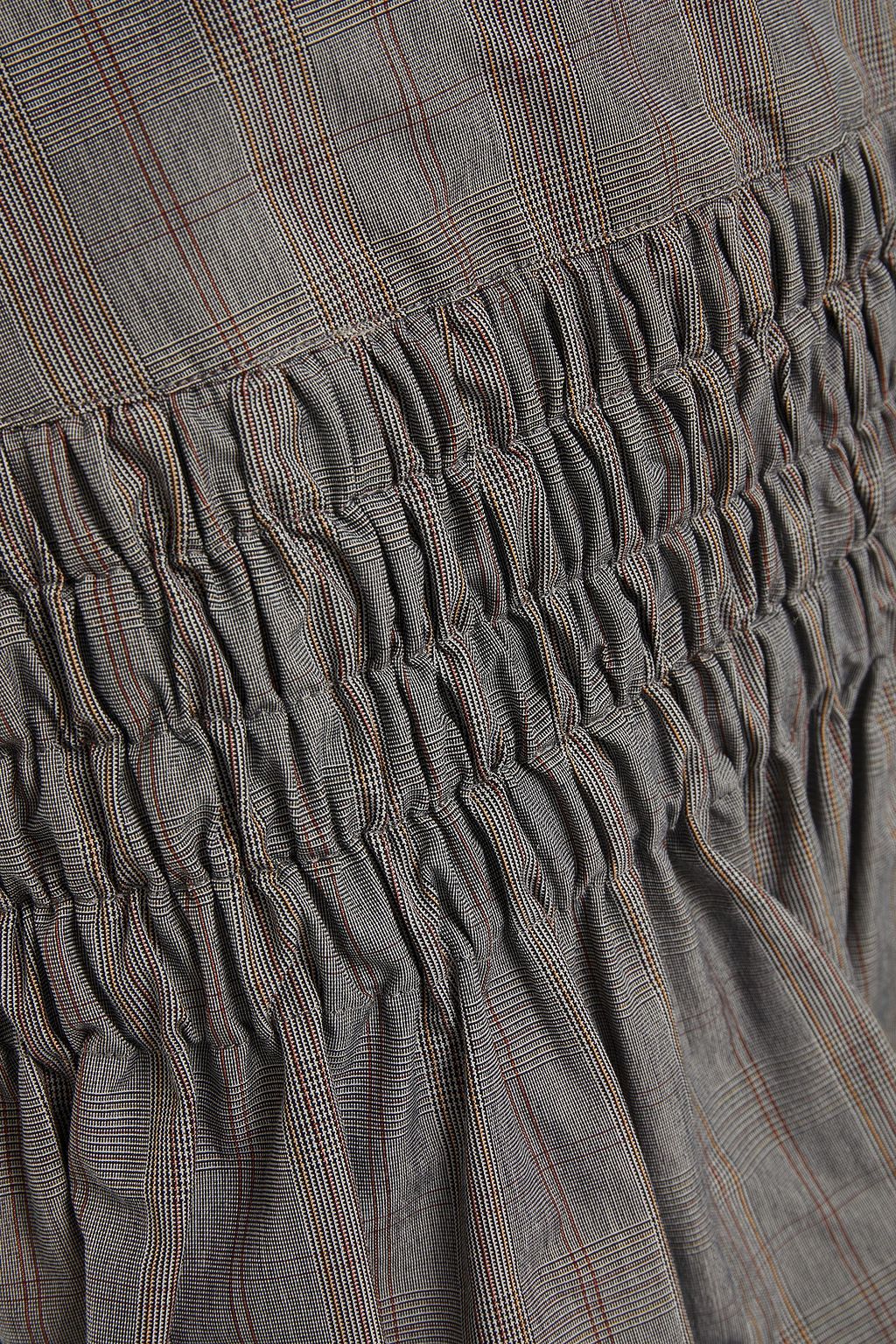 MARANT ÉTOILE Oliko shirred checked cotton-blend mini skirt