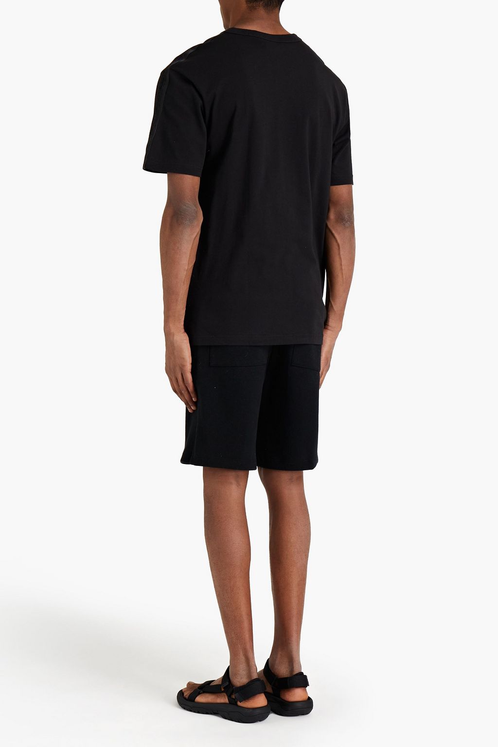 ADIDAS ORIGINALS R.Y.V. jacquard-trimmed printed cotton-jersey T-shirt