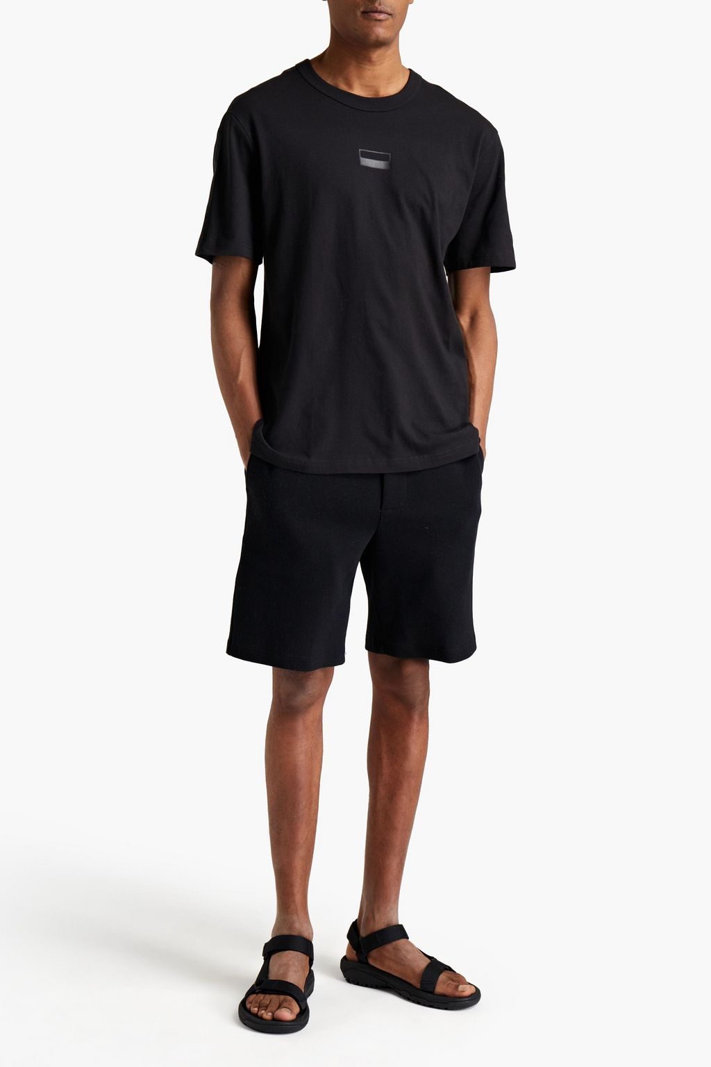 ADIDAS ORIGINALS R.Y.V. jacquard-trimmed printed cotton-jersey T-shirt