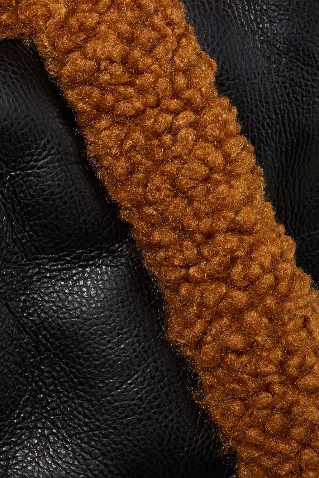 STAND STUDIO Lolita two-tone faux shearling and leather tote