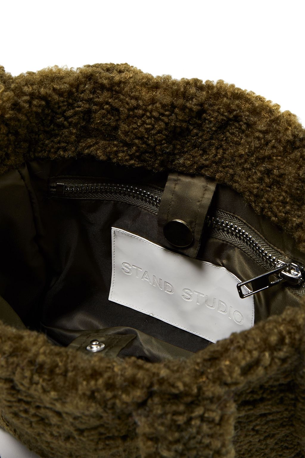 STAND STUDIO Lola faux shearling tote