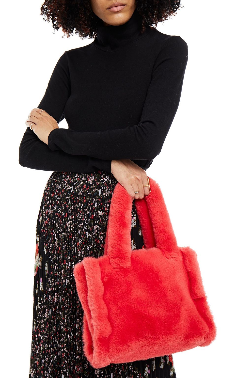 STAND STUDIO Lola faux fur tote