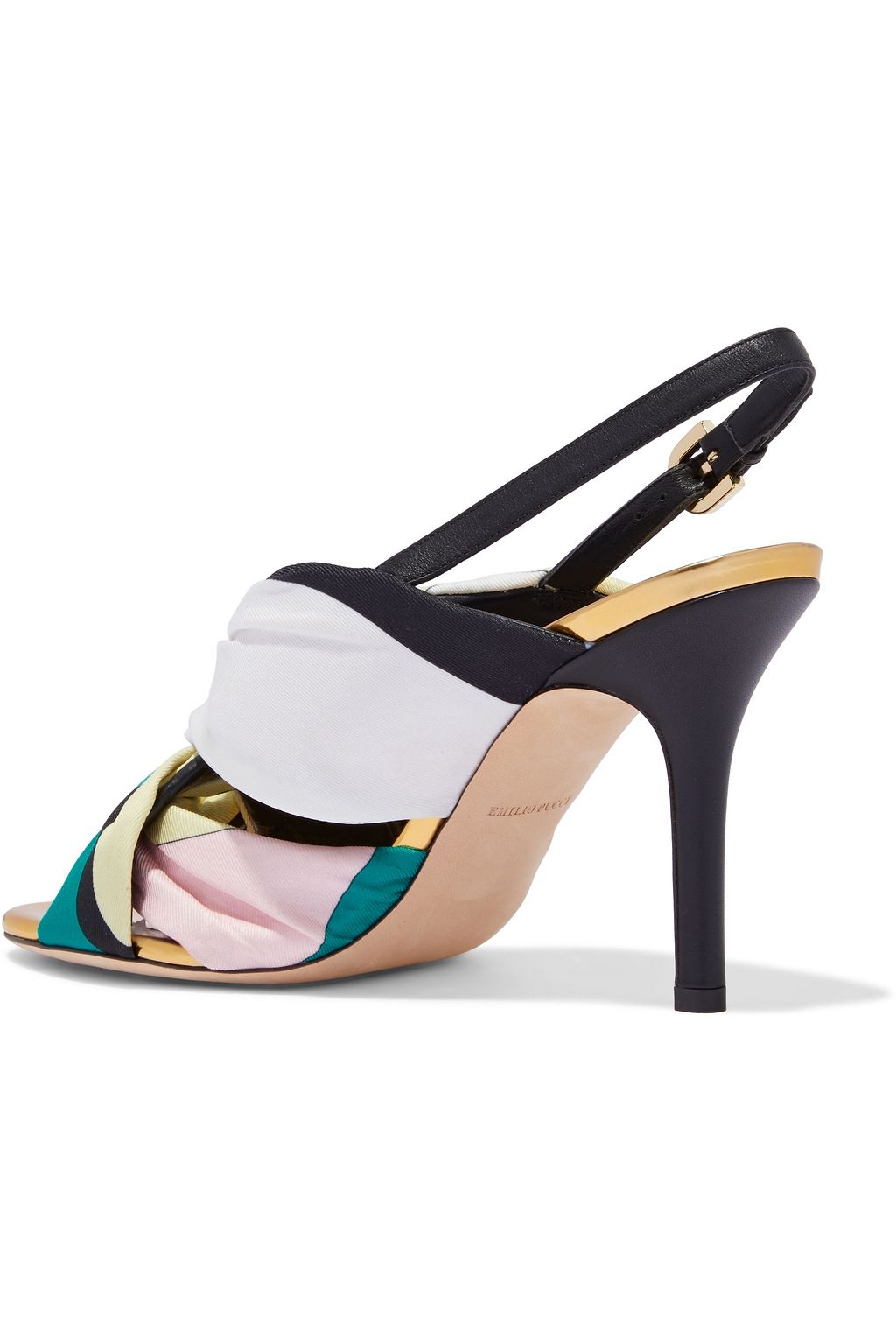 PUCCI Printed satin-twill slingback sandals