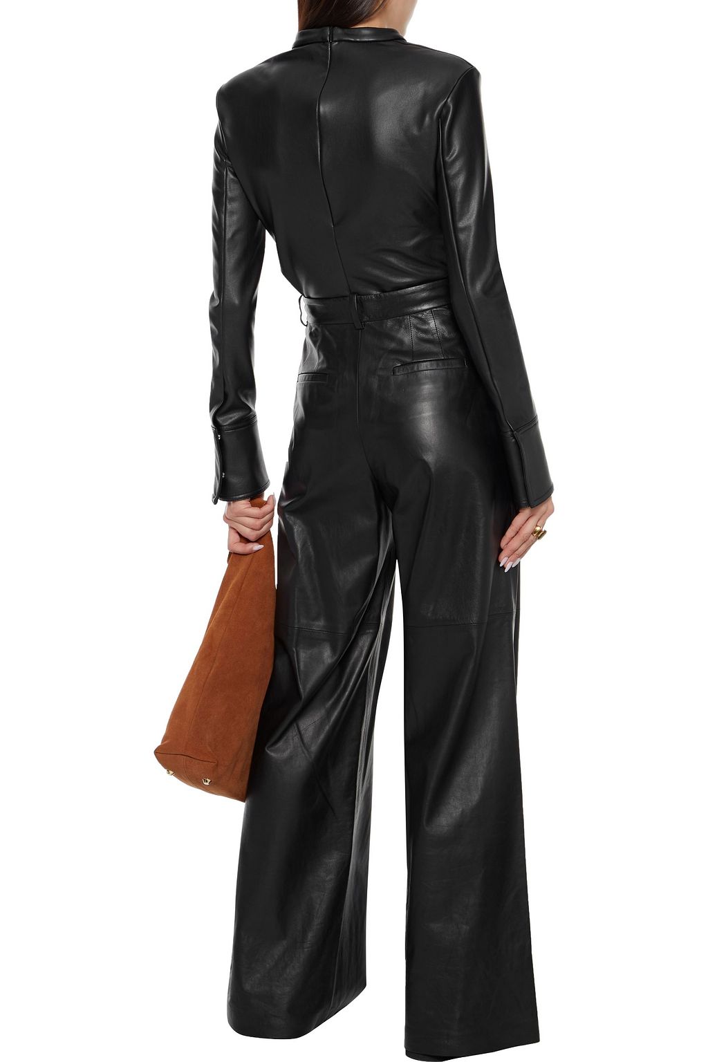 STAND STUDIO Freya faux leather top