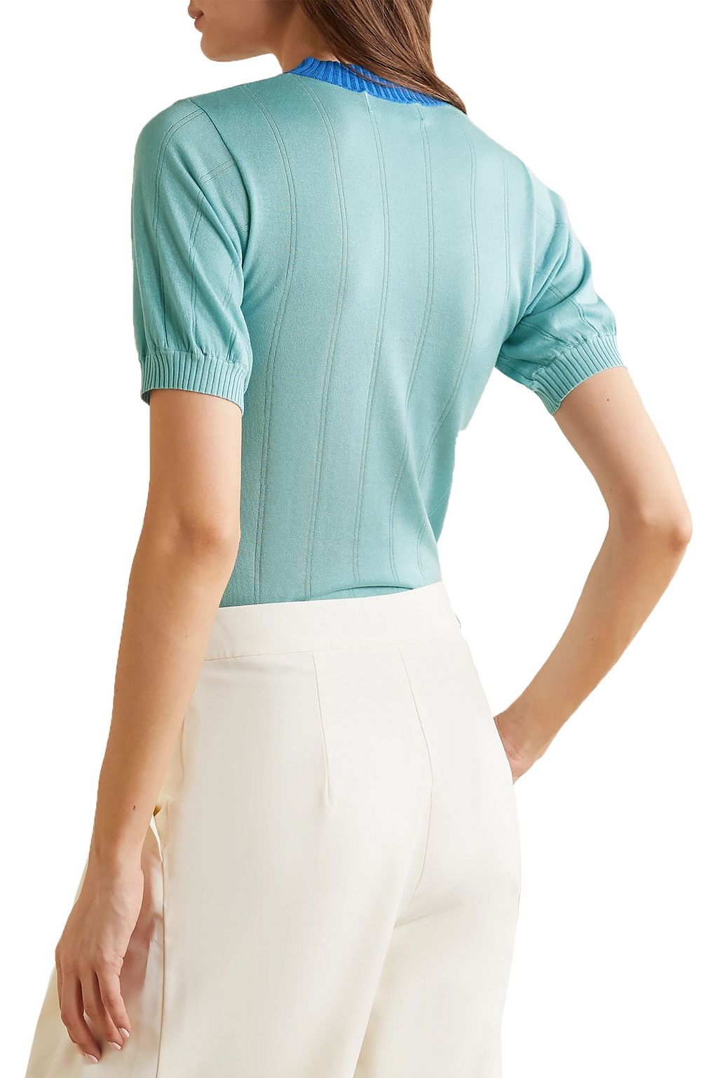 LEE MATHEWS Ribbed Tencel sweater