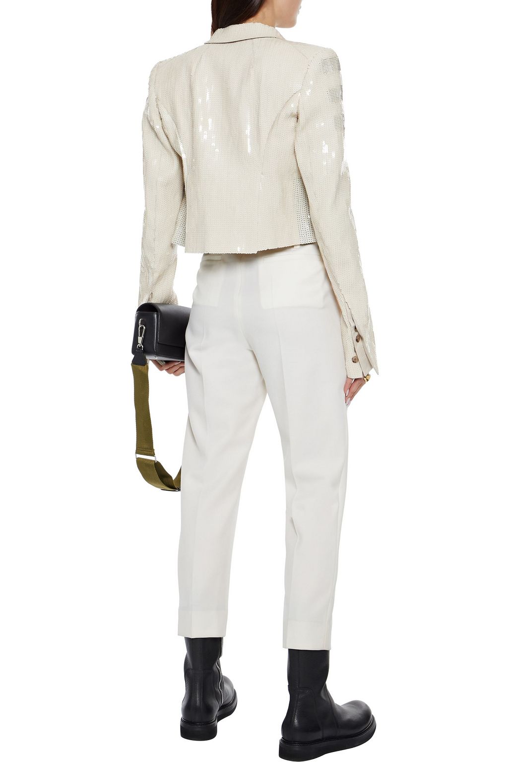 RICK OWENS Tecuatl cropped sequined cotton jacket
