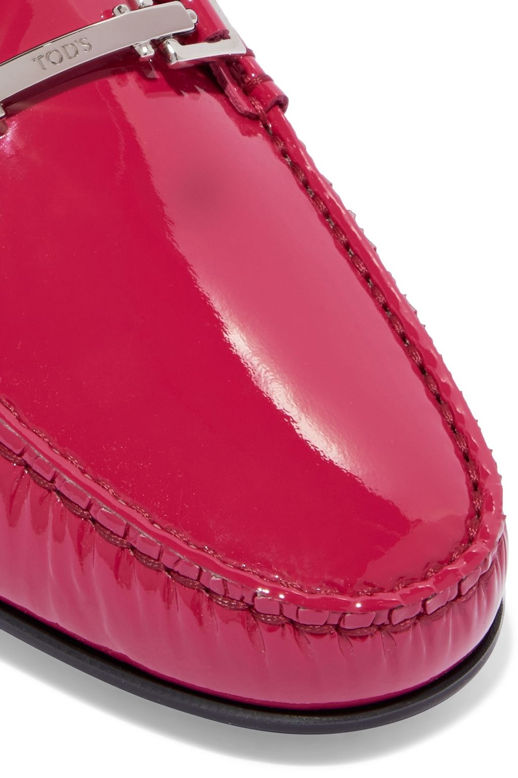 TOD'S City Gommino embellished patent-leather loafers