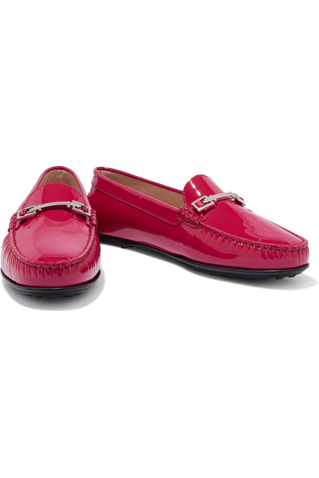TOD'S City Gommino embellished patent-leather loafers