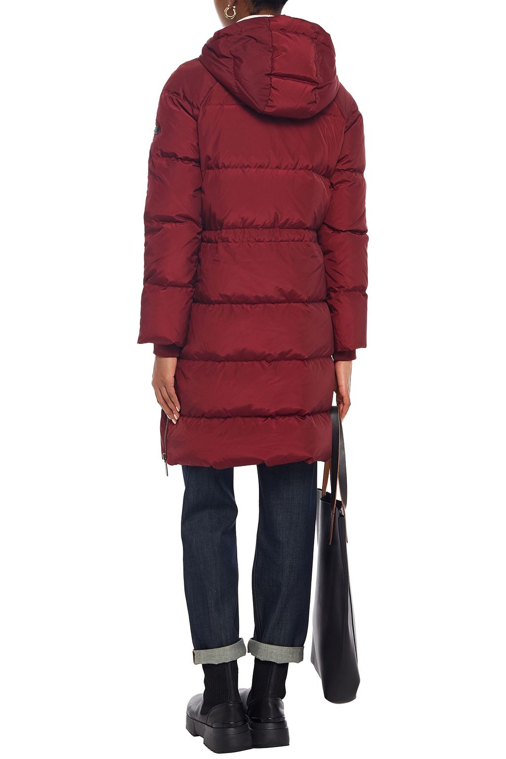 MICHAEL MICHAEL KORS キルティングシェル加工生地 フード付きダウンコート
