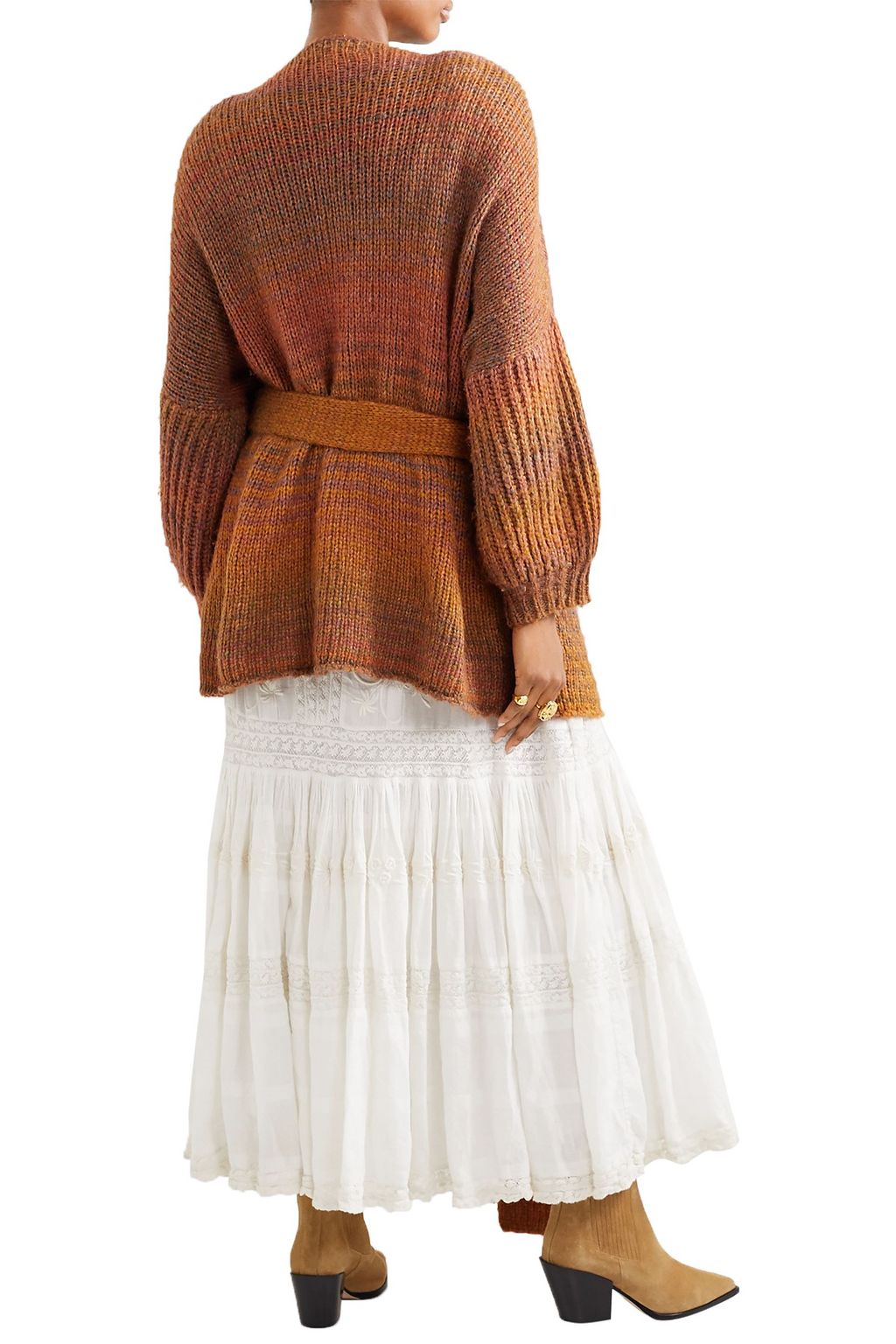 LOVESHACKFANCY Brady belted knitted cardigan