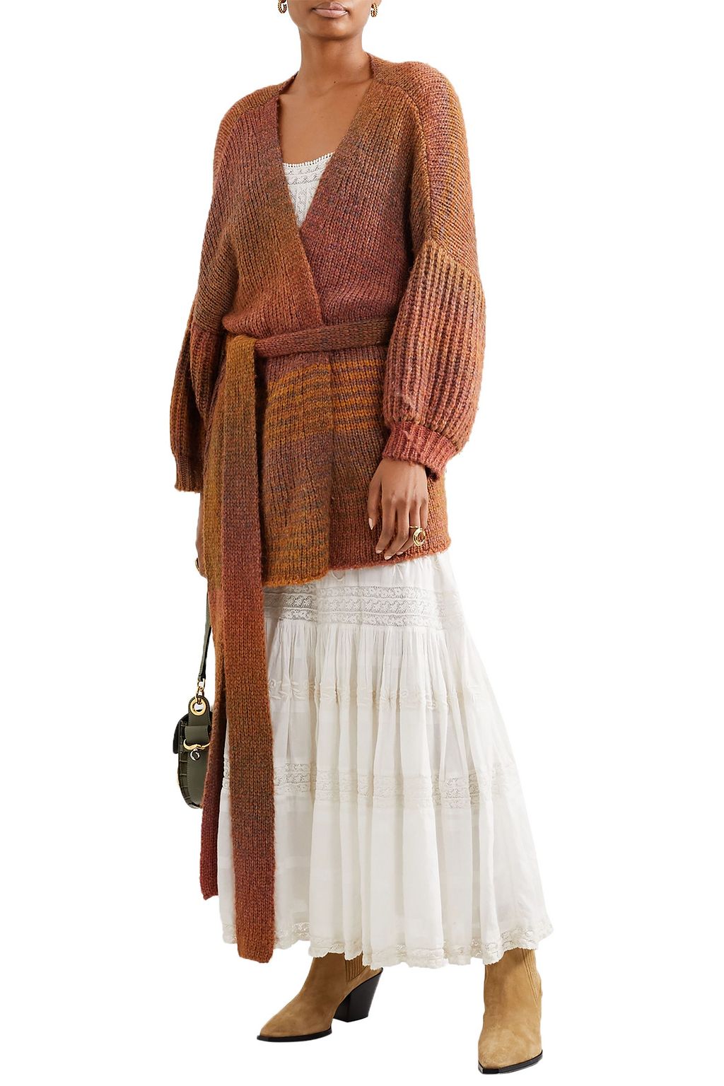 LOVESHACKFANCY Brady belted knitted cardigan