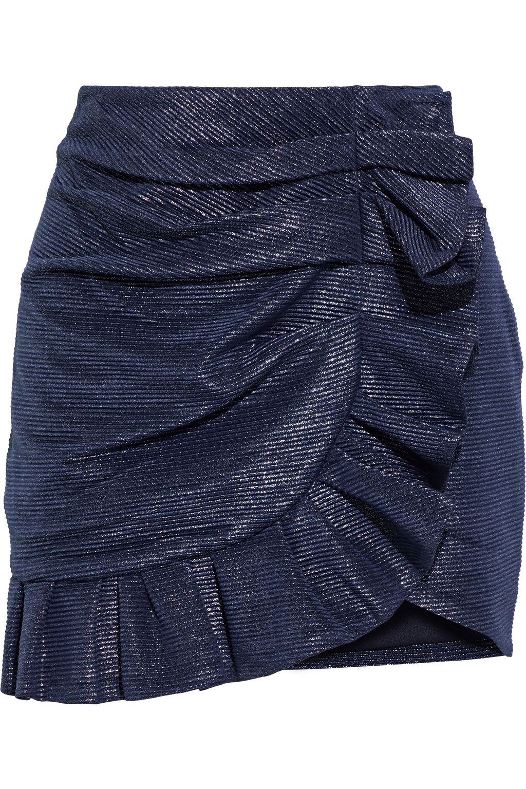 metallic wrap mini skirt