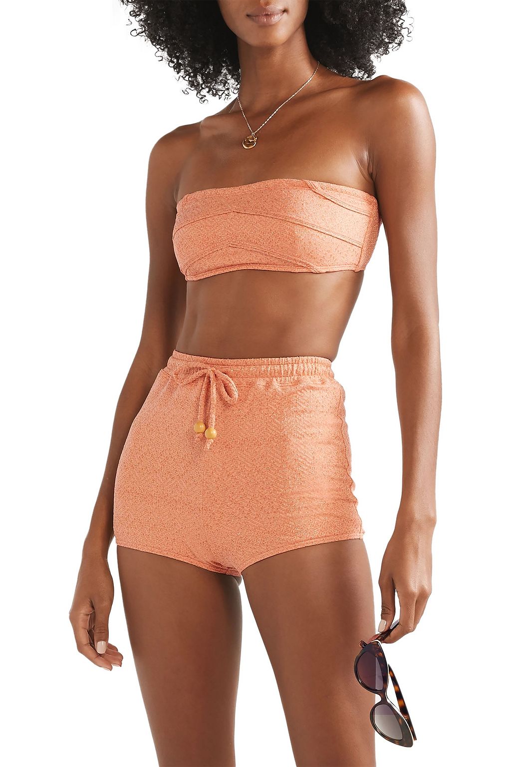 PEONY SWIMWEAR Metallic jacquard bikini briefs
